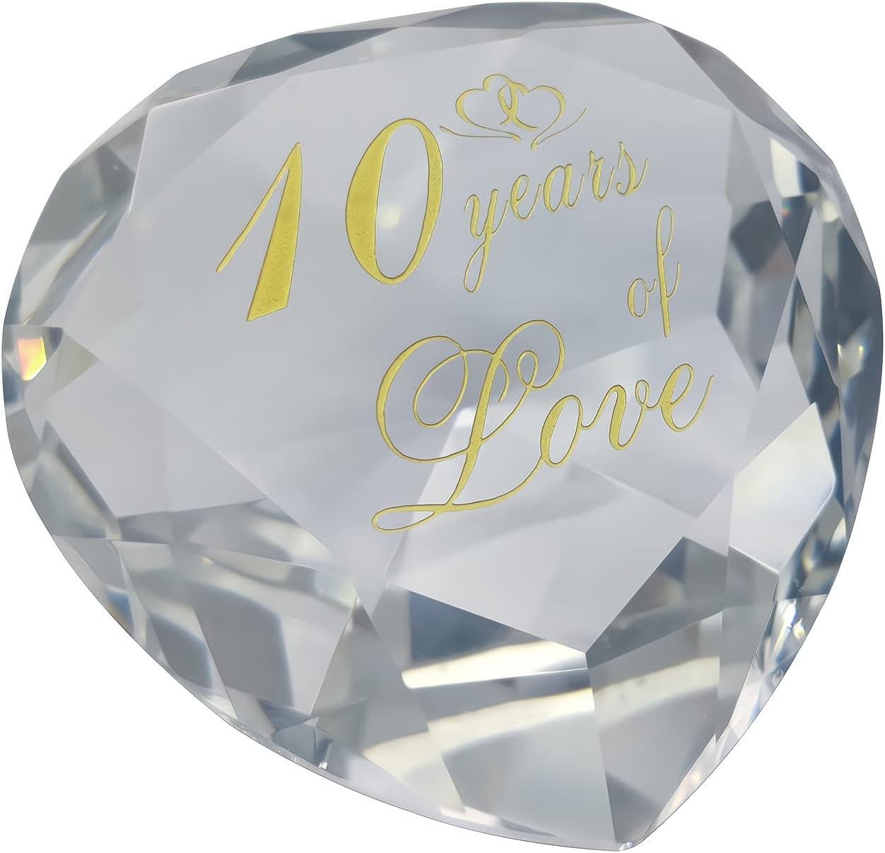 10th Anniversary Crystal Gifts for Husband Wife Boyfriend or 10 Years of Love