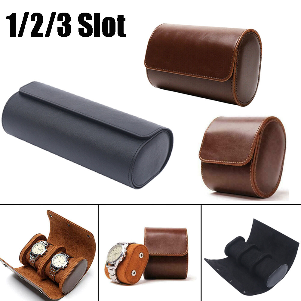 1/2/3Slot Watch Roll Travel Case Portable Leather Display Jewelry Storage box#
