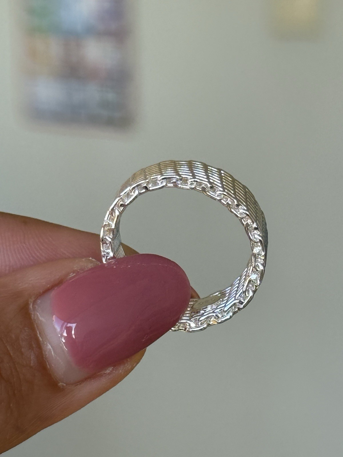 ✨ silver mesh chain ring 925 stamped size 6 ✨