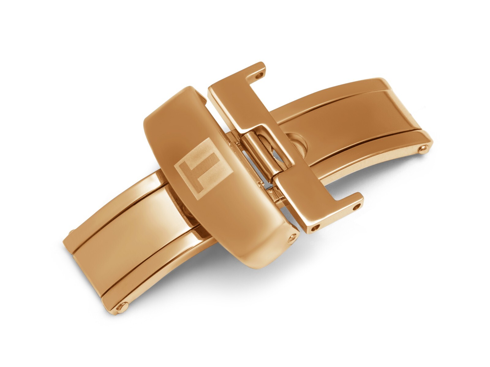 Silver Foldable Deployment Clasp, Replacement Butterfly Buckle for Leather Strap