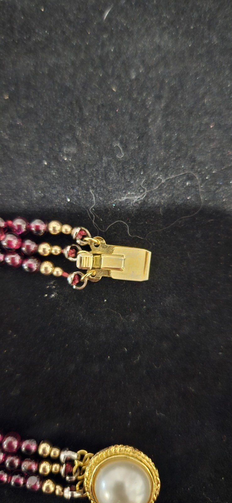 Lot of 4 garnet beaded necklaces different lengths and styles