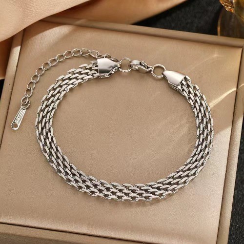 Stainless steel 18K European and American trendy chain woven bracelet
