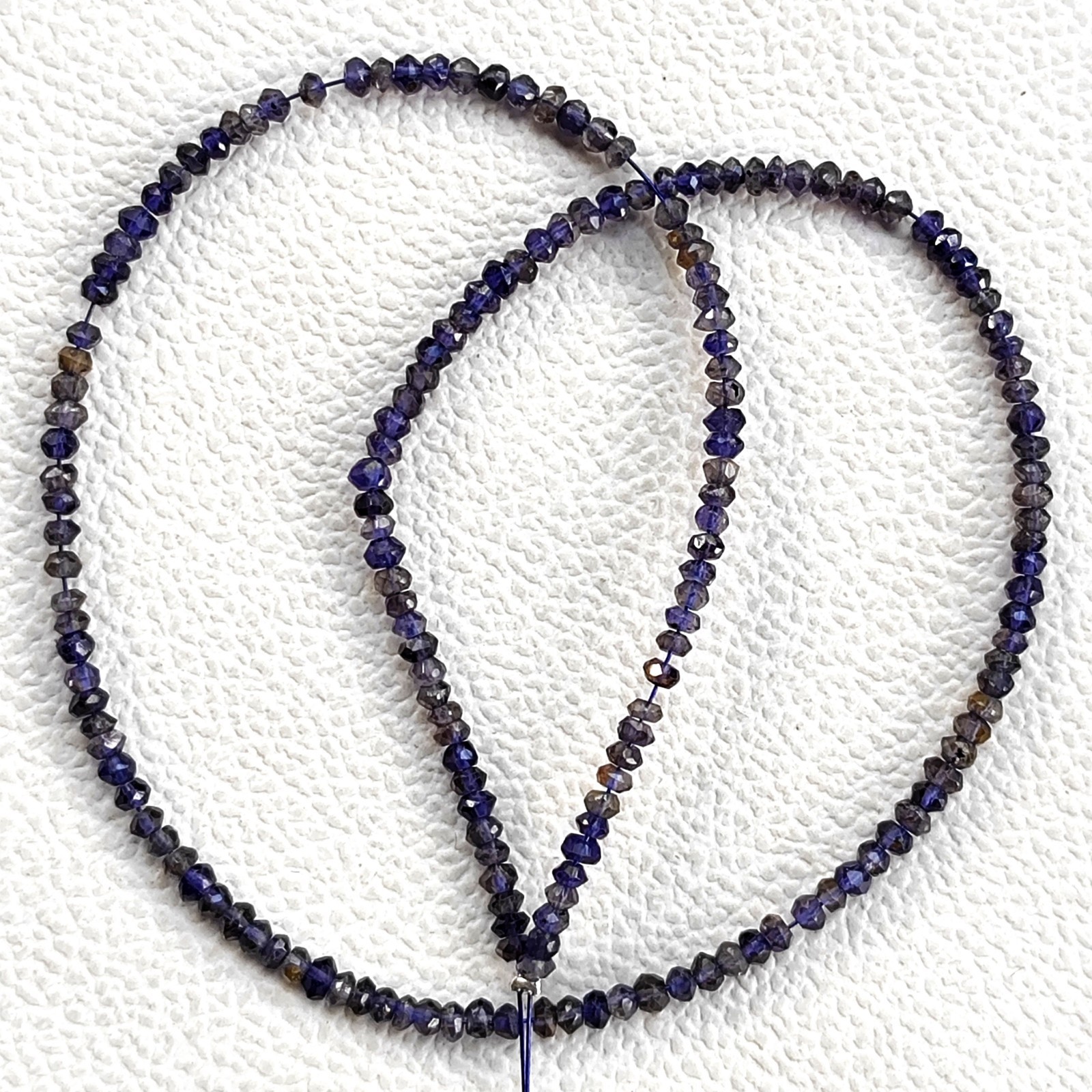 India Iolite Gemstone 3mm Faceted Rondelle Shape Beads 13″ Jewelry Gem Strand