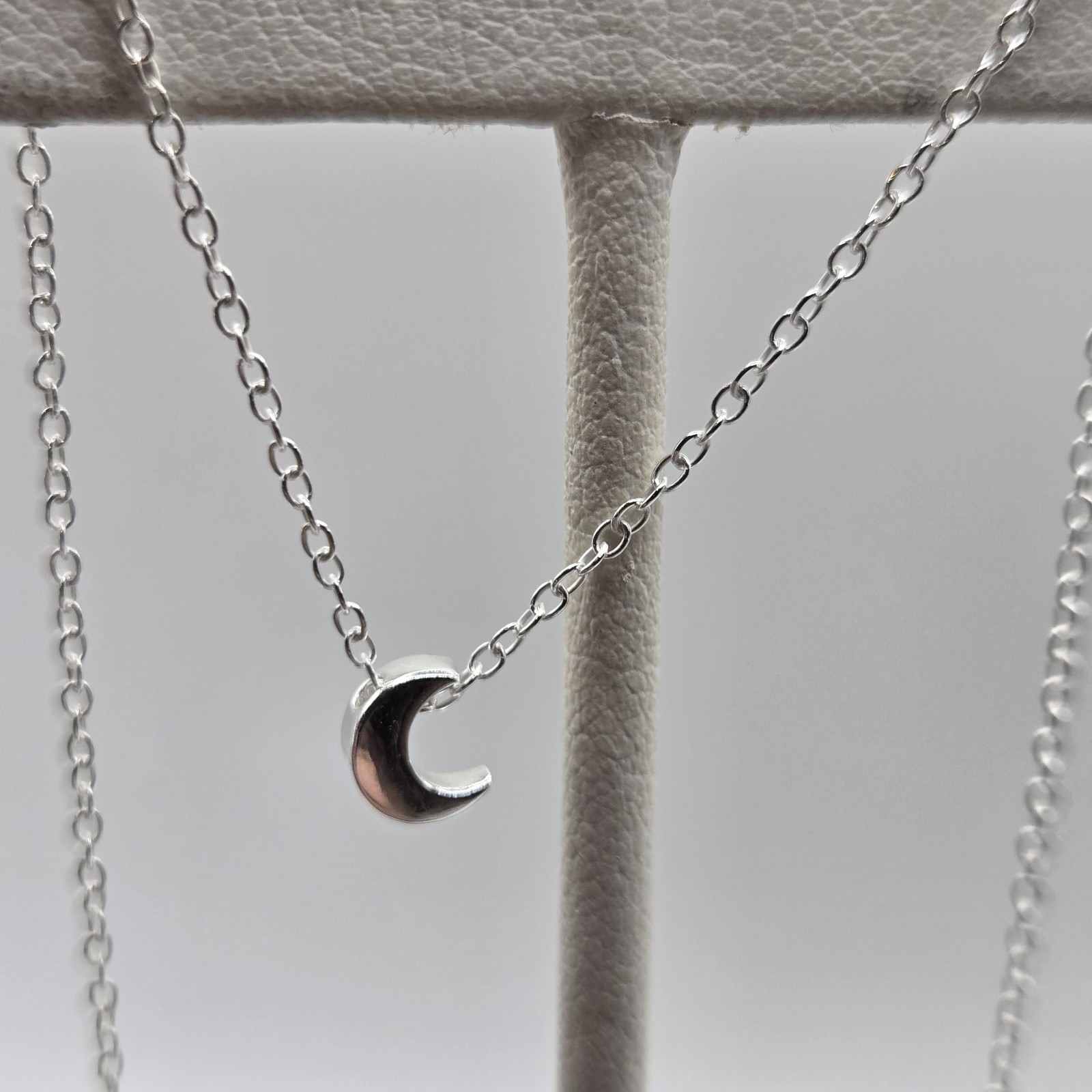 Silver Dainty Tiny Crescent Moon Charm Necklace Fairy Boutique Brand