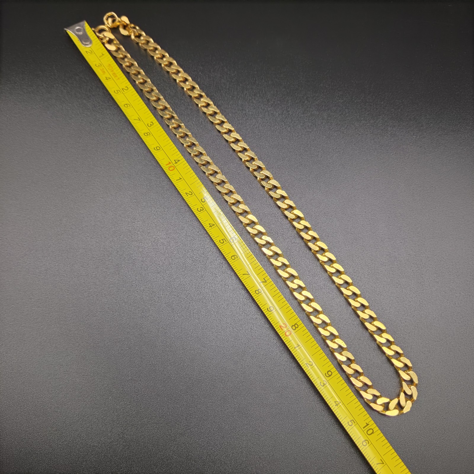 Cuban Link Gold Tone Stainless Steel Miami Chain 20 Inch