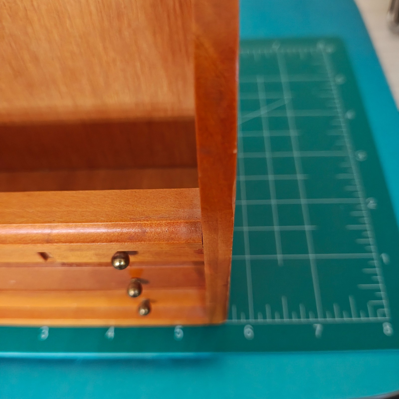 Vintage Wooden Roll Top Jewelry Box Mini Desk Organizer Drawers Made in Taiwan