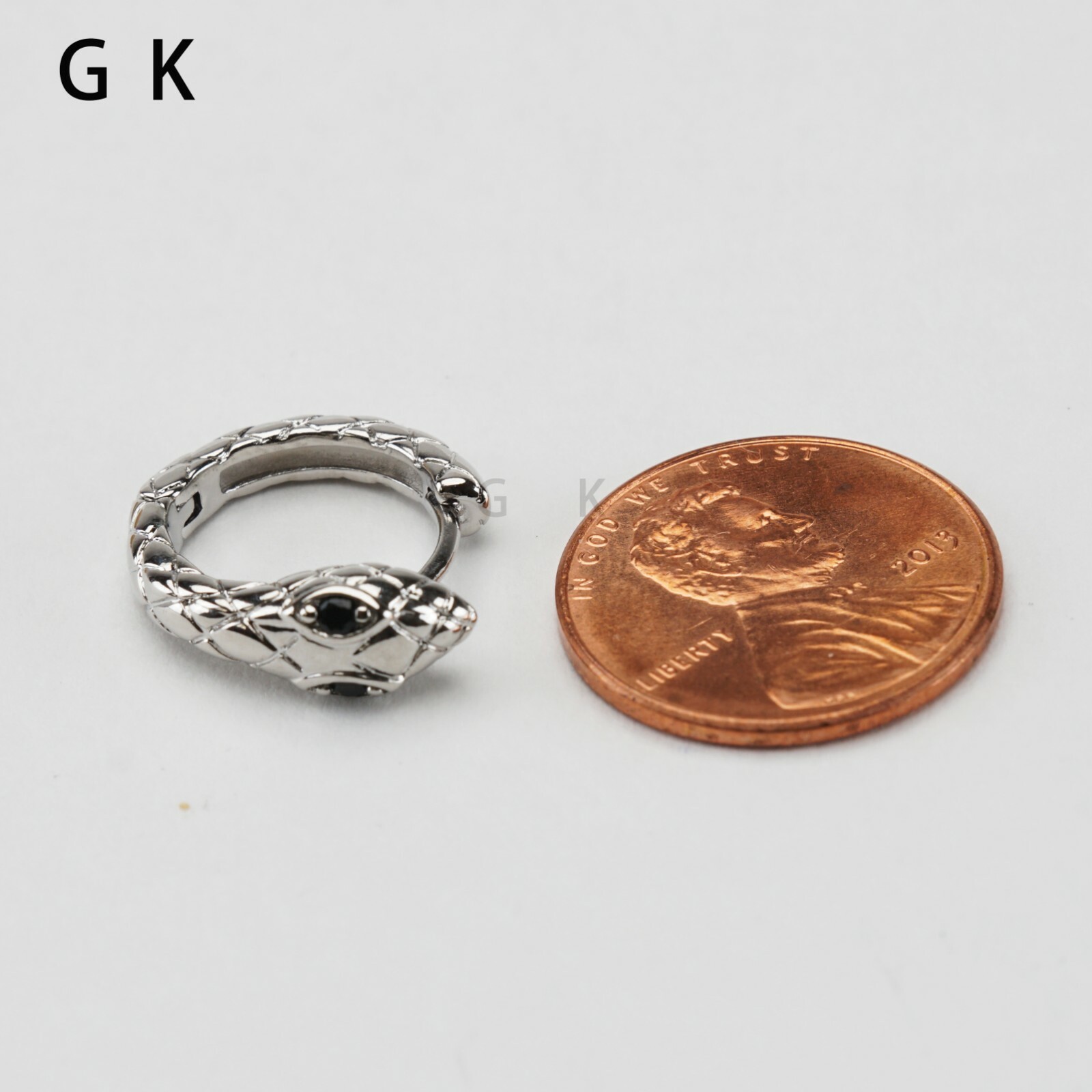 2-4 Pcs Stainless Steel CZ Snake Design Hoop Huggie Stud Earrings Ring Piercing