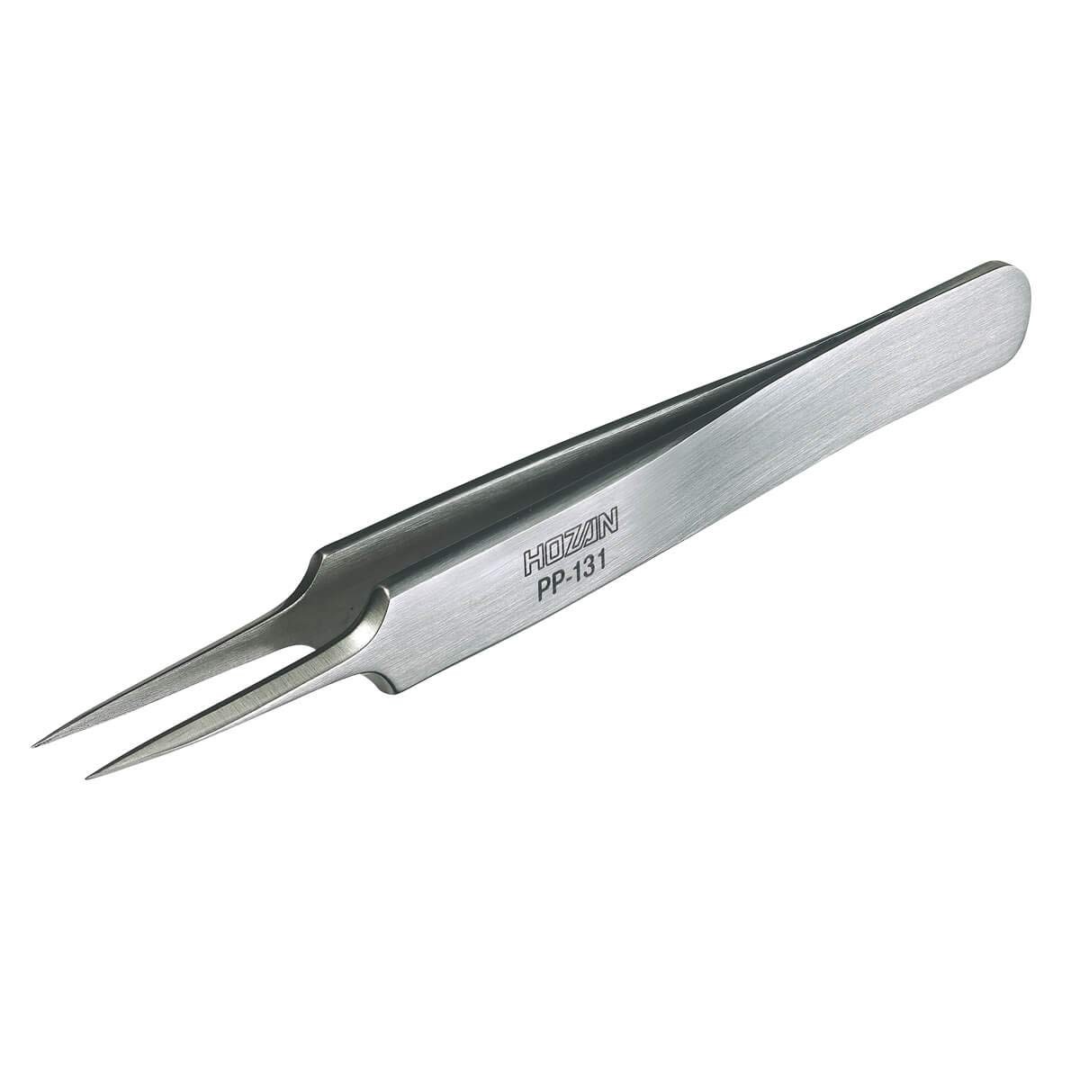 HOZAN tweezers, total length 110mm, opening width 8mm, tip width 0.25mm, tapered