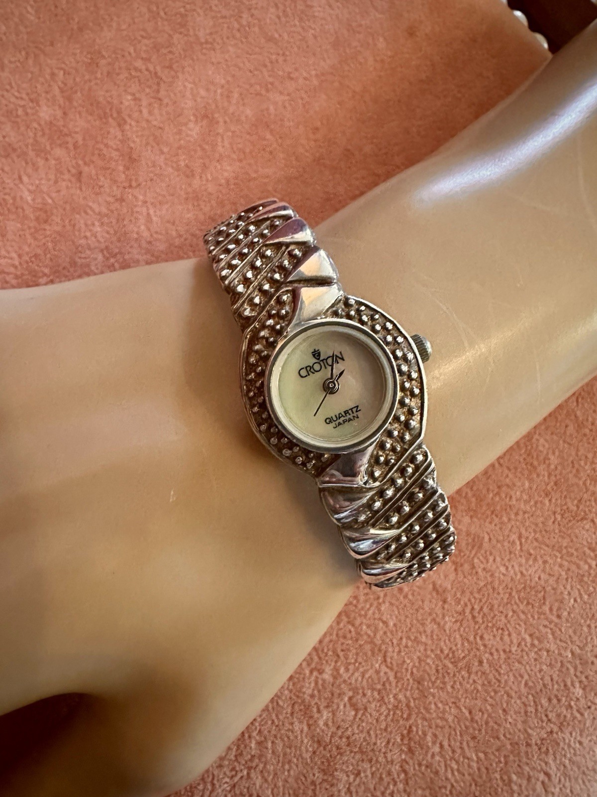 H 621 ladys sterling silver CROTON quartz watch bracelet