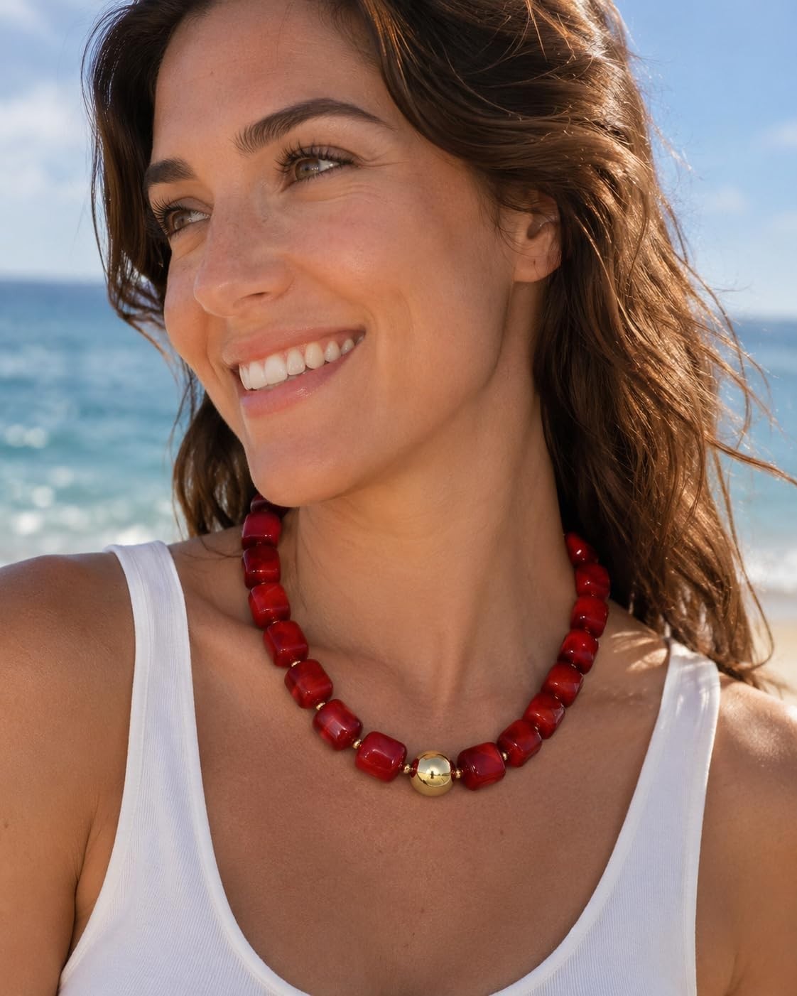 Trendy Adjustable Beaded Choker Necklace for Women – Vibrant Summer Accessory