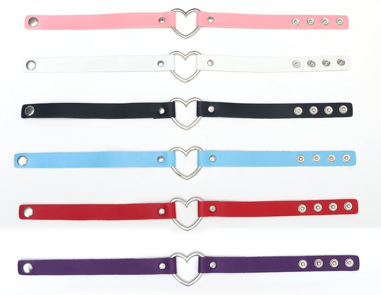 Punk Rock PU Leather Heart Choker Necklace Gothic Collar Harajuku Women Jewelry