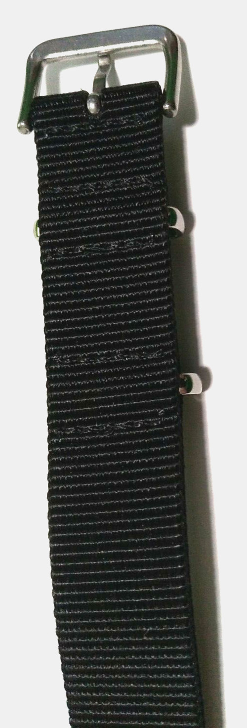 11.5″ LONG Fits any 18mm Black Nylon Simple & EZ Pass Thru Watch Band One Piece