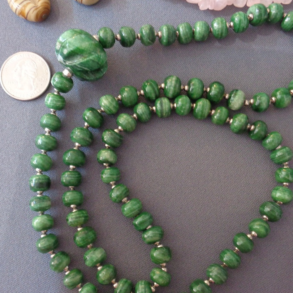 VTG 6 Pc Lot Natural Stone Jewelry Necklace Beads Pierced Earrings Rose Quartz +