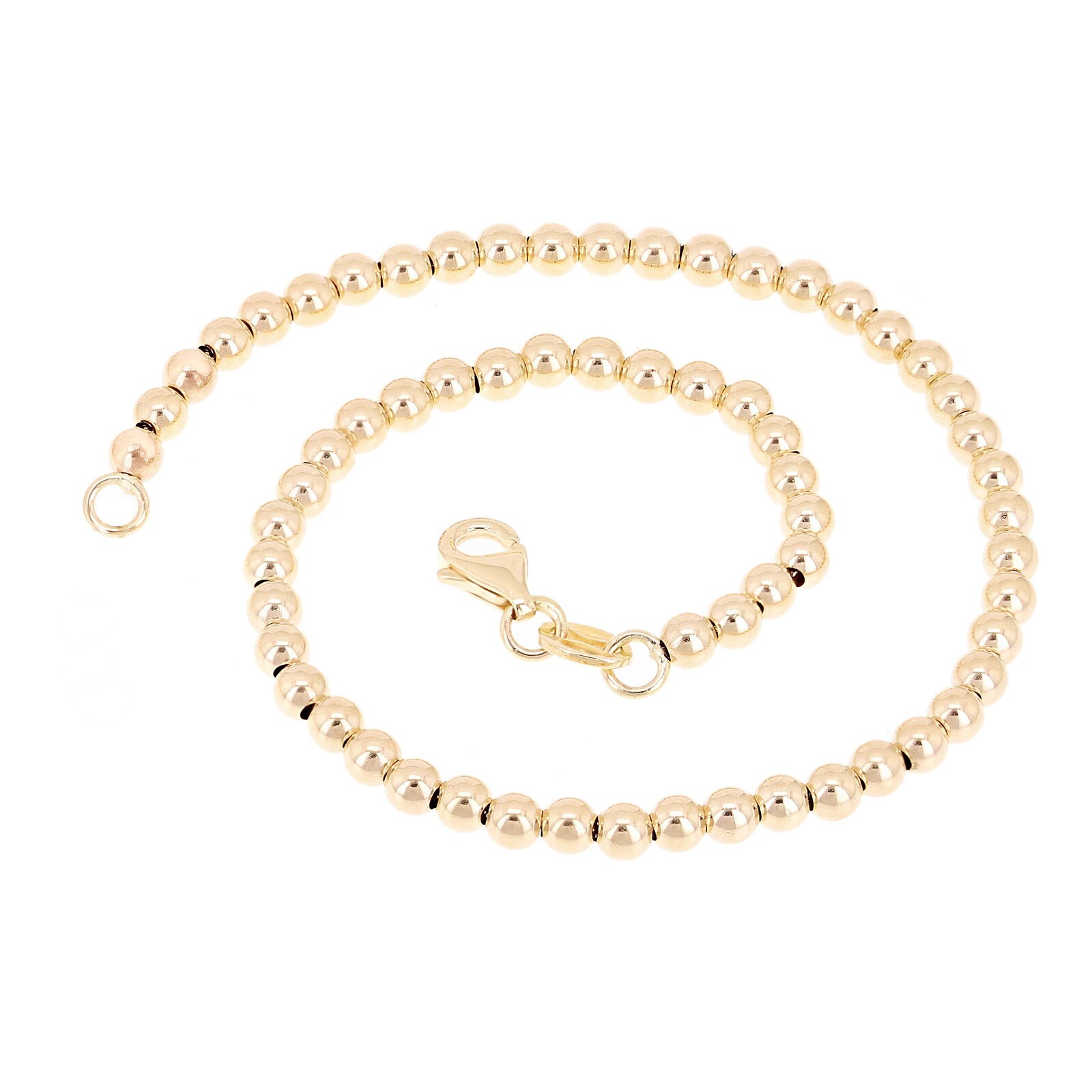 Italian 14k Yellow Gold Ball Beads Bracelet 7.75″ 3mm 3.2 grams