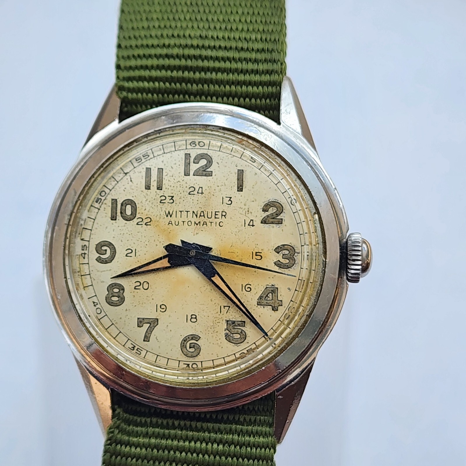 Vintage 1940’s Wittnauer Automatic Bumper WWII Military 33mm Men’s Watch