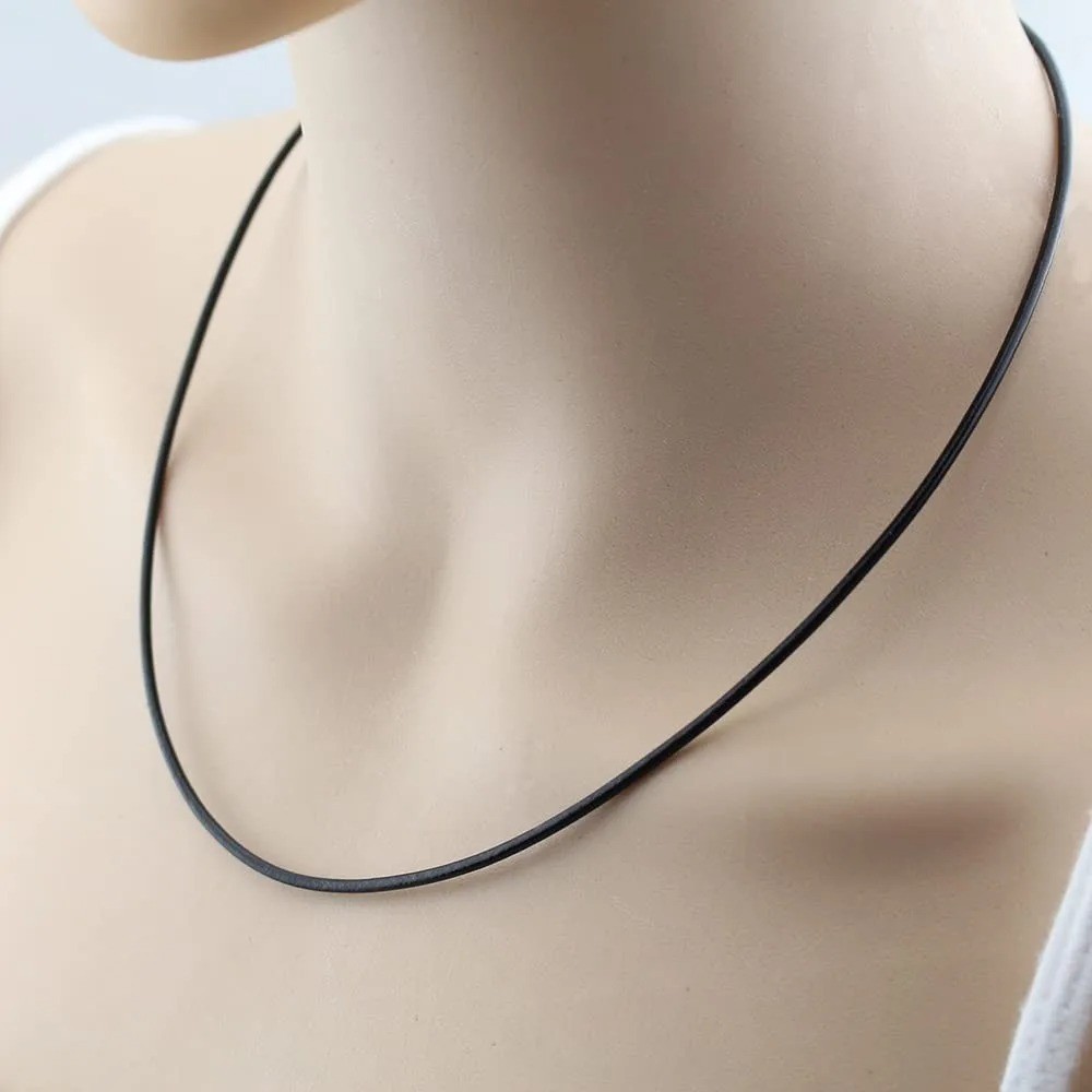 Waterproof Braided Leather Chain Cord Necklace with Stainless Steel Clasp