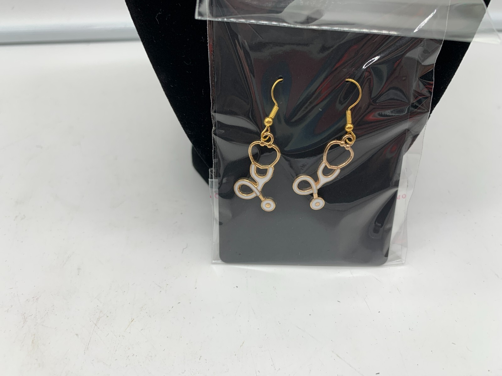 Metal White Stethoscope Earring Set DD01B10147