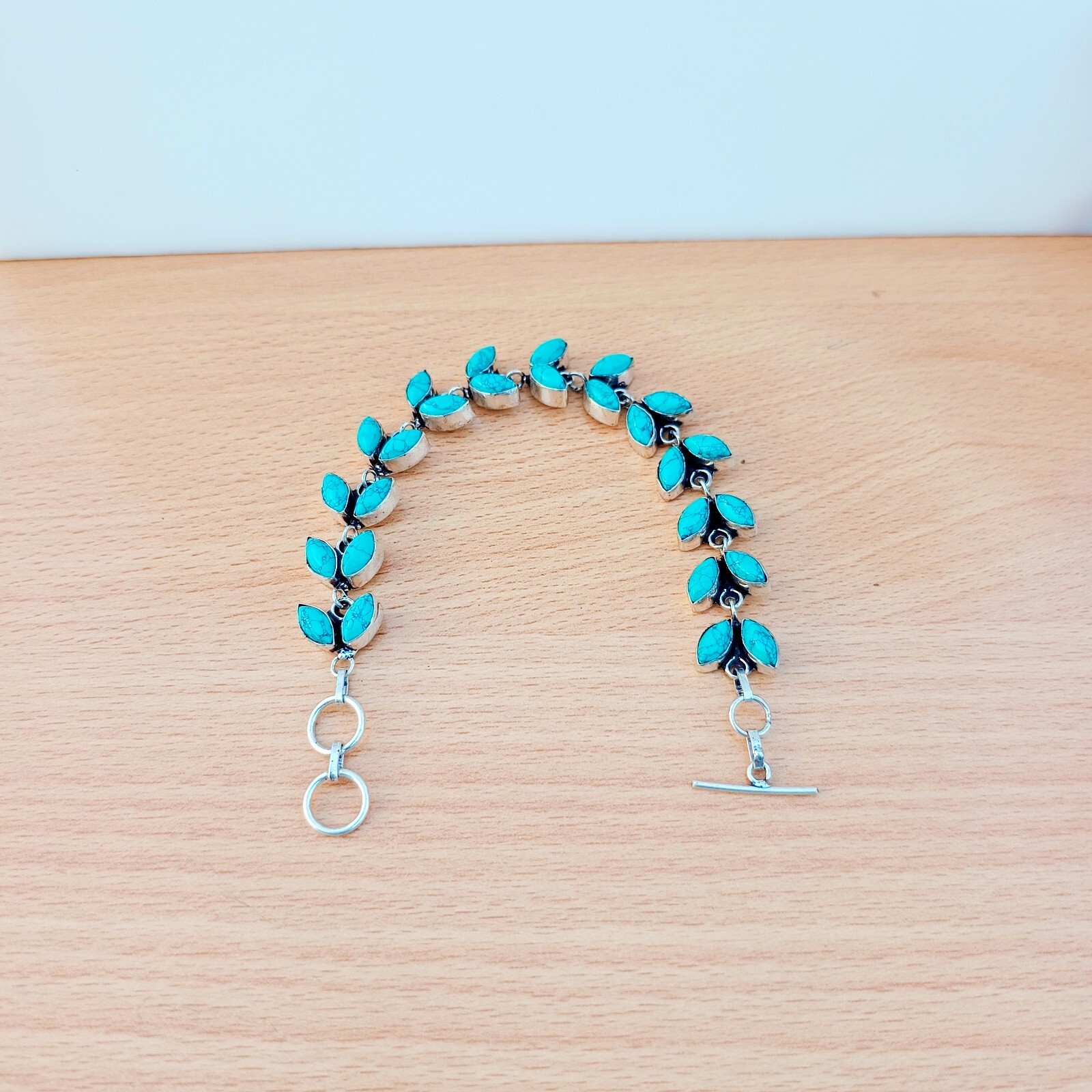 Turquoise Gemstone Bracelet Sterling Silver Bracelet Handmade Bracelet Jewelry