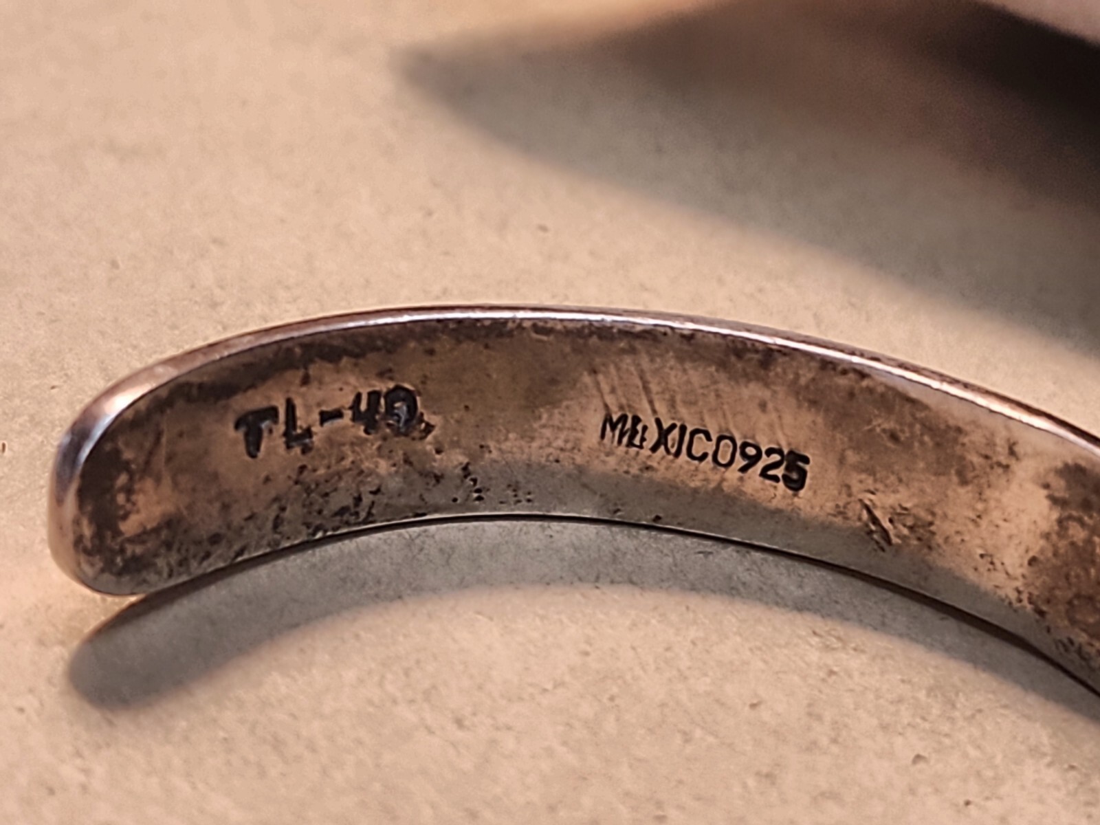 Vintage TL-40 925 Mexico Storyteller South American/Native Design Cuff Bracelet