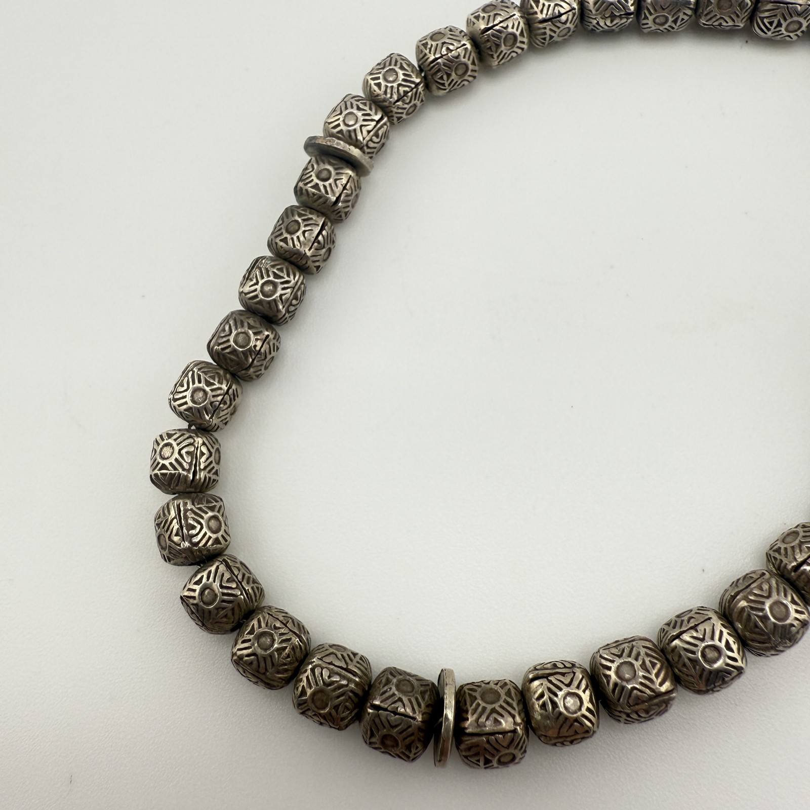 Vintage 925 Sterling Silver Turkish Kazaz Prayer Beads Bracelet 10″ (26g)