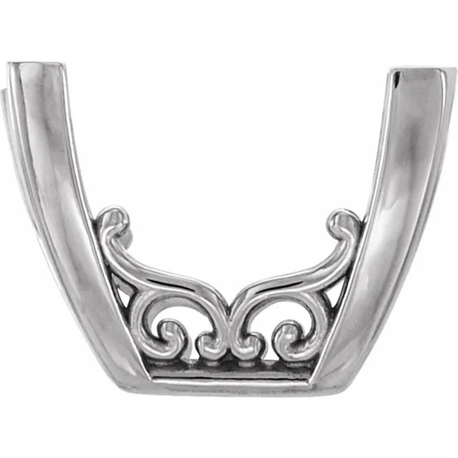 14K Solid White Gold Princess Cut Setting Vintage Style V Prong Design Mounting