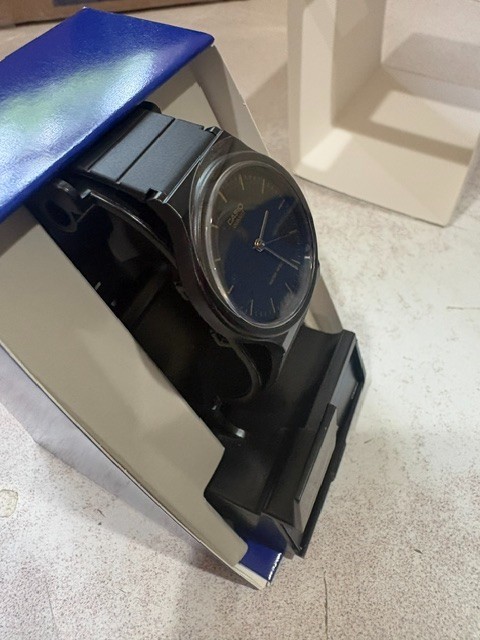 Casio Black and Gold Classic Analog Watch MQ24-1ELCF NEW in Box