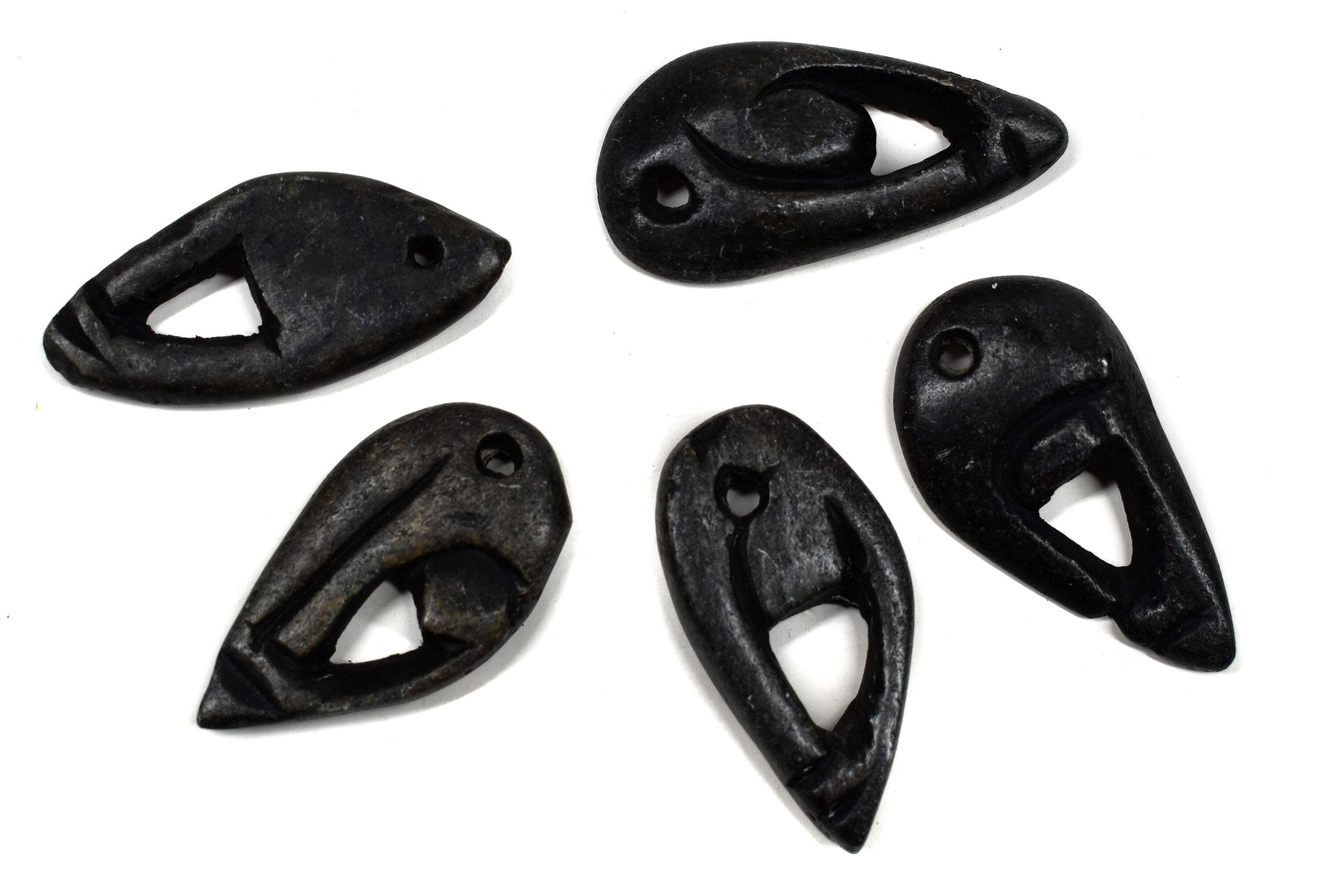 4 Stone Pendants Abstract Face Zimbabwe