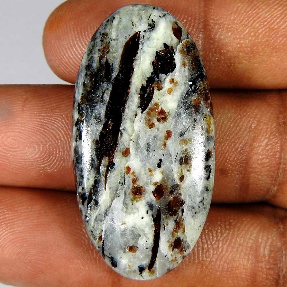 46.35 Ct Natural Iroan Astrophyllite Oval Cabochons 37x9x6 Loose Gemstone