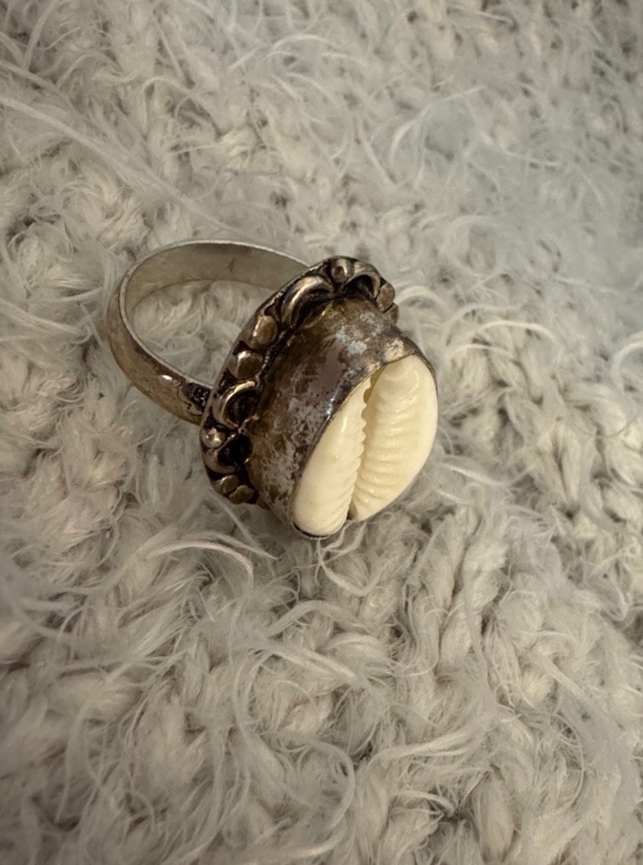 cowrie shell ring handmade sz 8