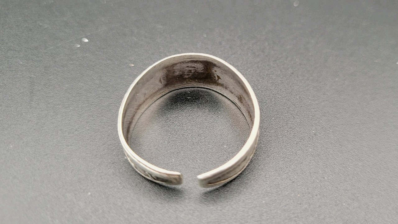 Vintage Sterling Silver Peruvian Inca Storytelling Picture Adjustable Ring Sz. 8