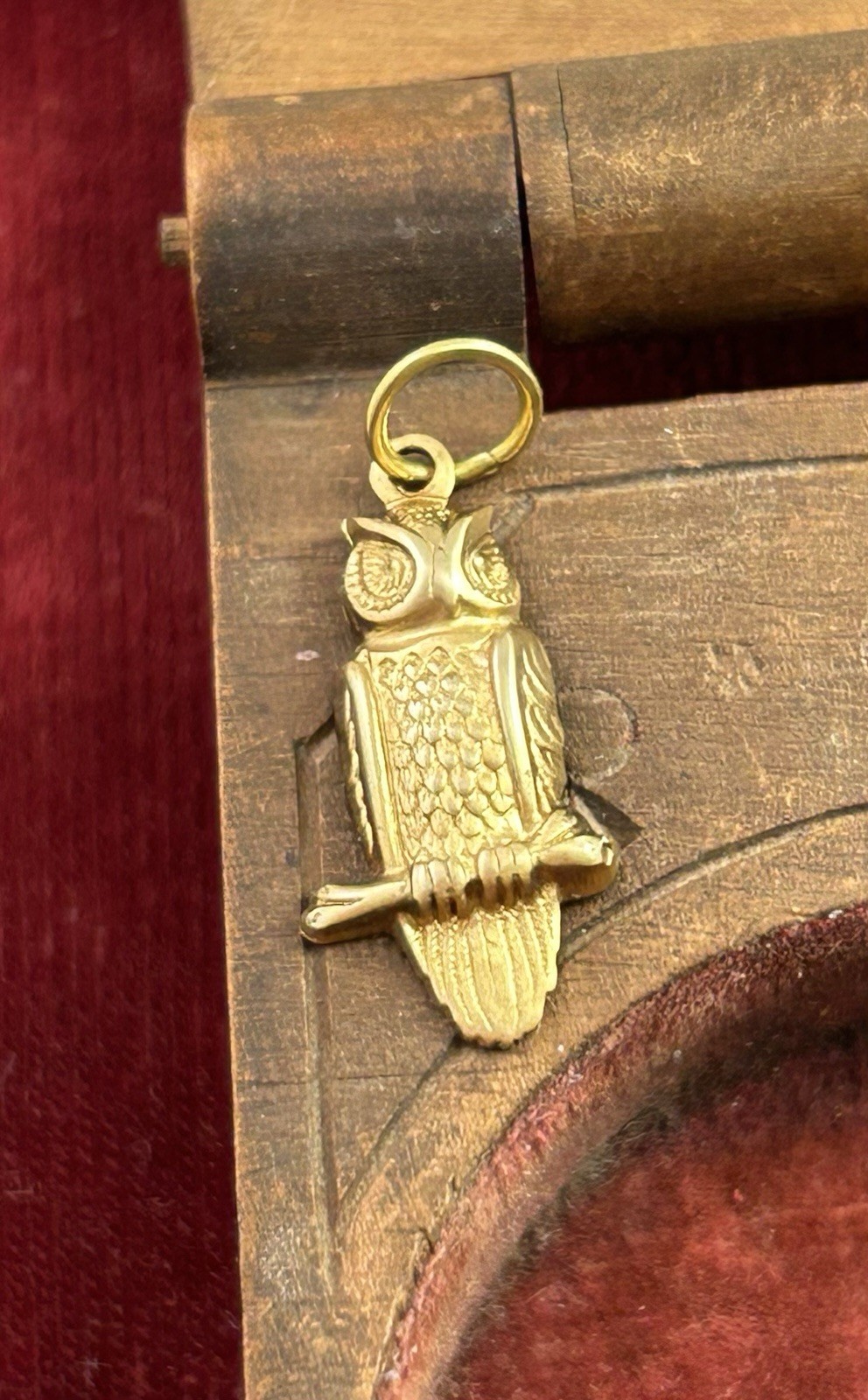 Vintage Owl Charm Necklace Pendant Brass Metal Stamping Charm Vintage Jewelry