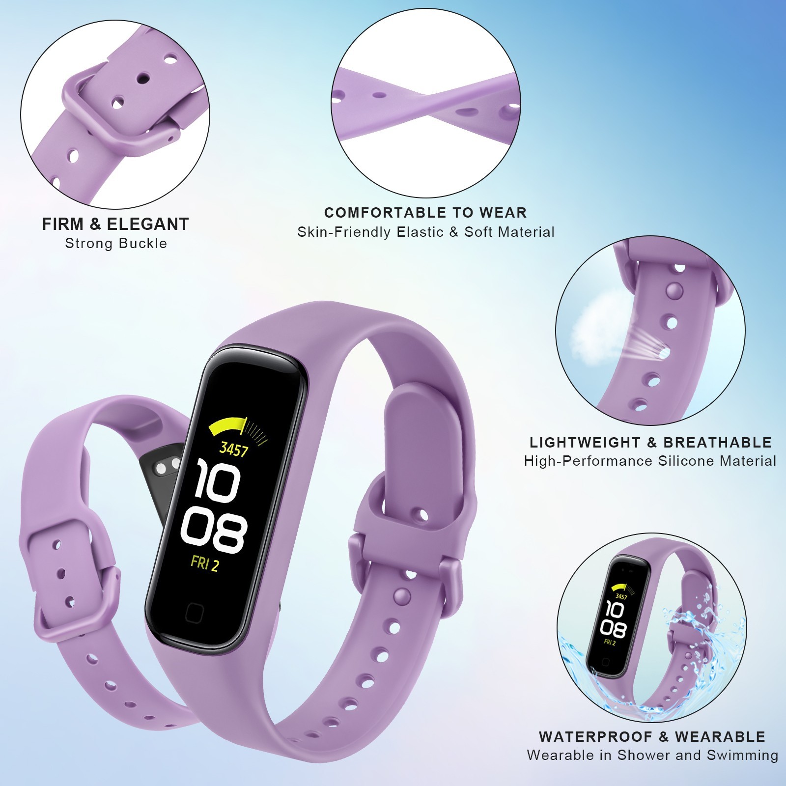 Replacement Strap for Samsung Galaxy Fit 2 Silicone Watch Band Wristband UK.