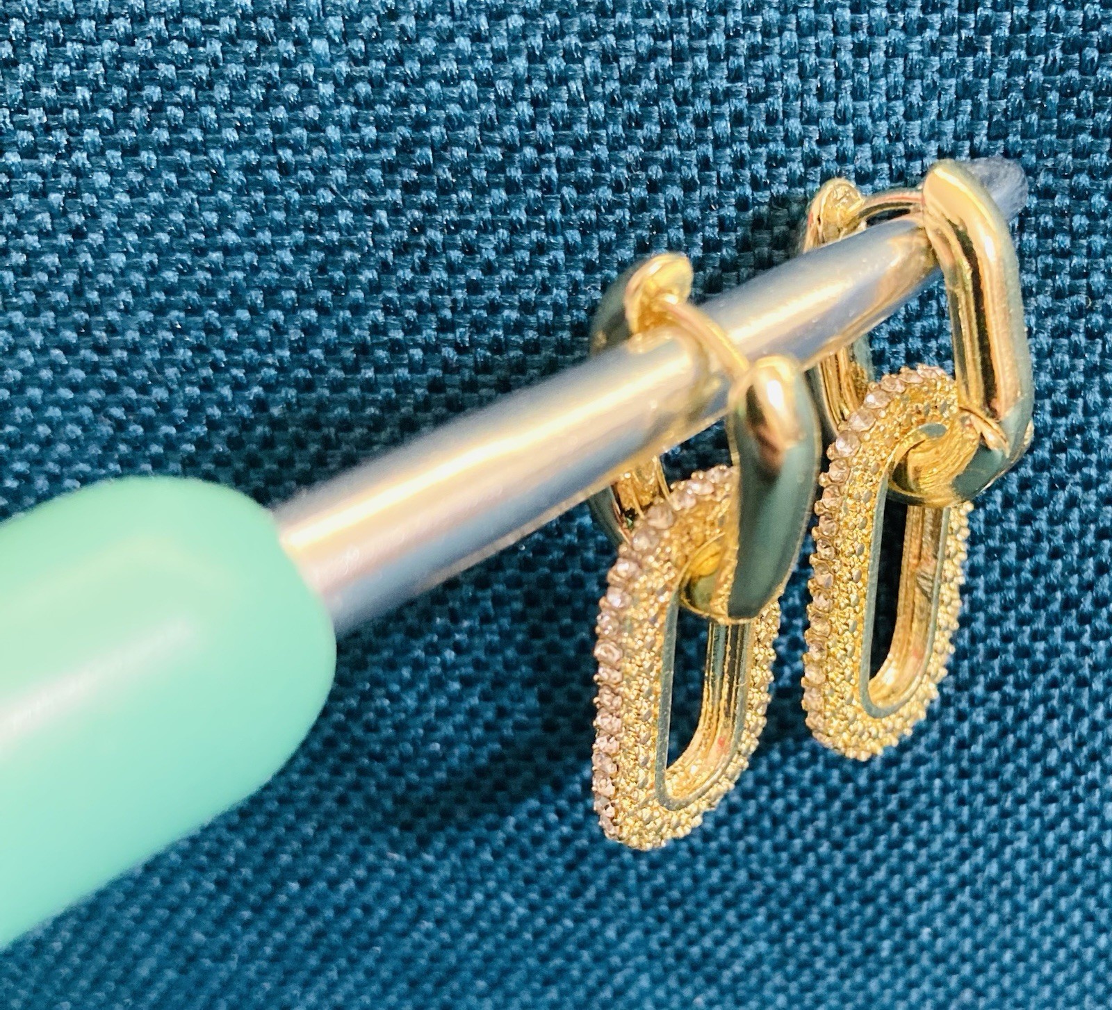 Gold Silver Color Geometric Round Retro Double Loop Design Earrings for Women