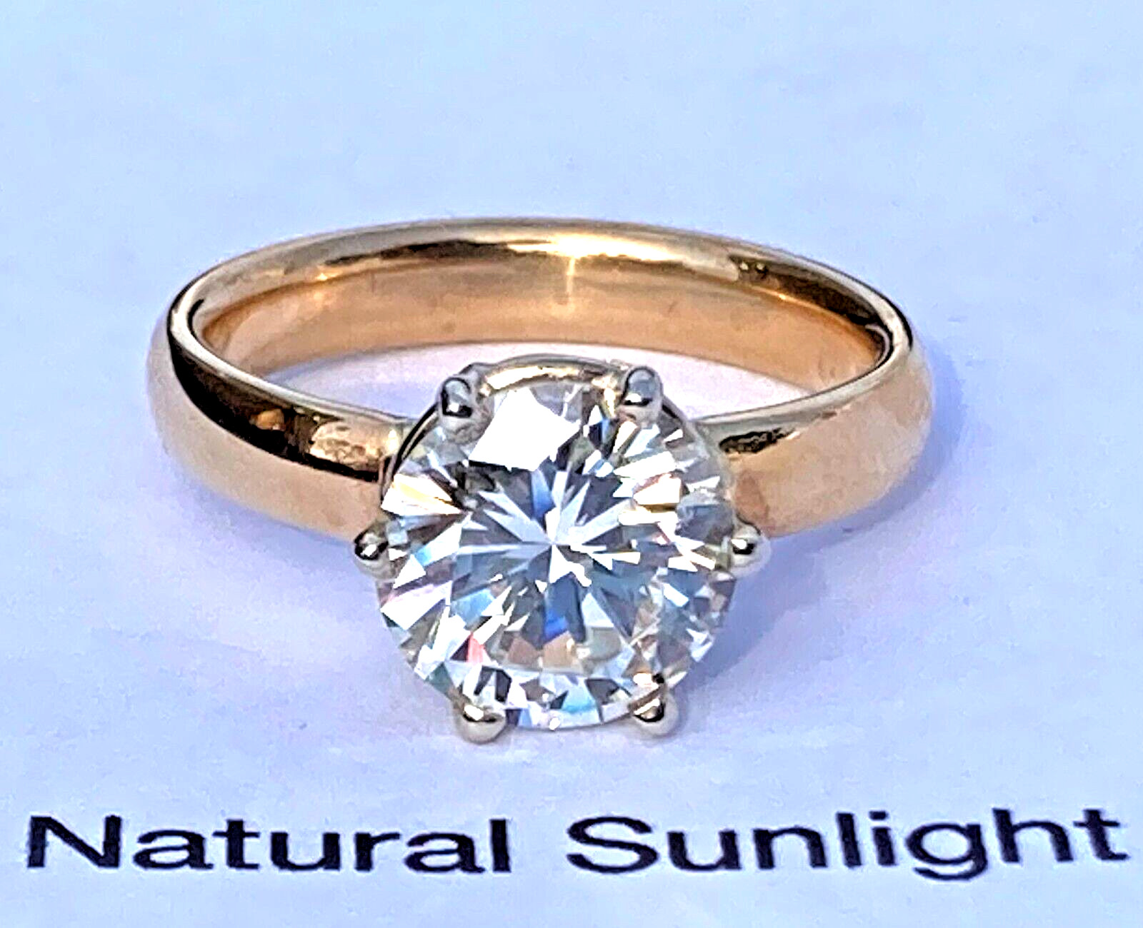 GIA Certified 2.96 Ct. Natural Diamond Vintage 6 prong Solitaire 14k Gold Ring