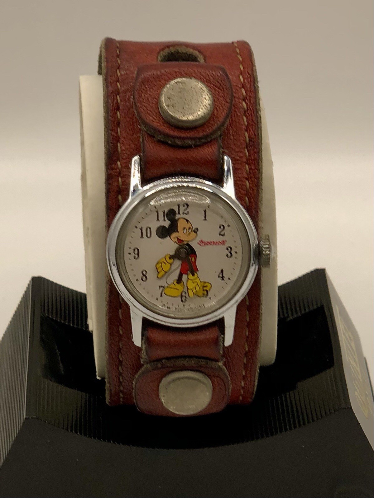 Vintage 1971 Ingersoll Mickey Mouse Mechanical Watch~24mm, Original Band~Runs ✅
