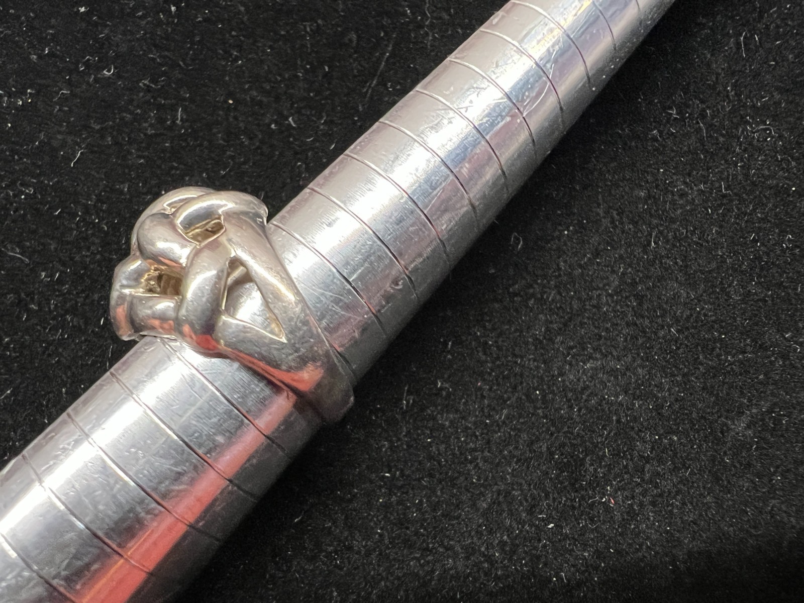 Vintage Sterling Silver Domed Basket Weave Ring Sz 8 almost – See mandrel