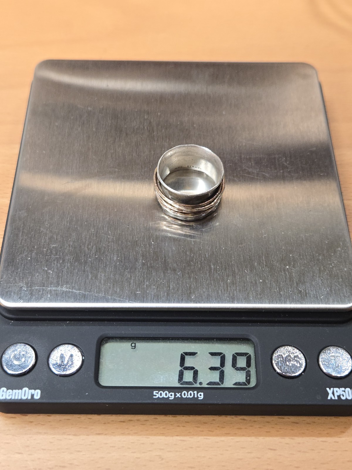 Paz Creations 925 Israel Sterling Silver Spinner Ring Size 5.5 Two Tone 6.39g PZ
