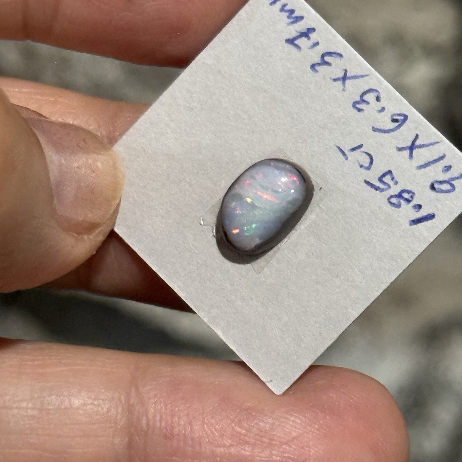 1.85ct 9.1×6.3×3.7mm Colorful Australian Boulder Opal Oval Cabochon Ring Gem