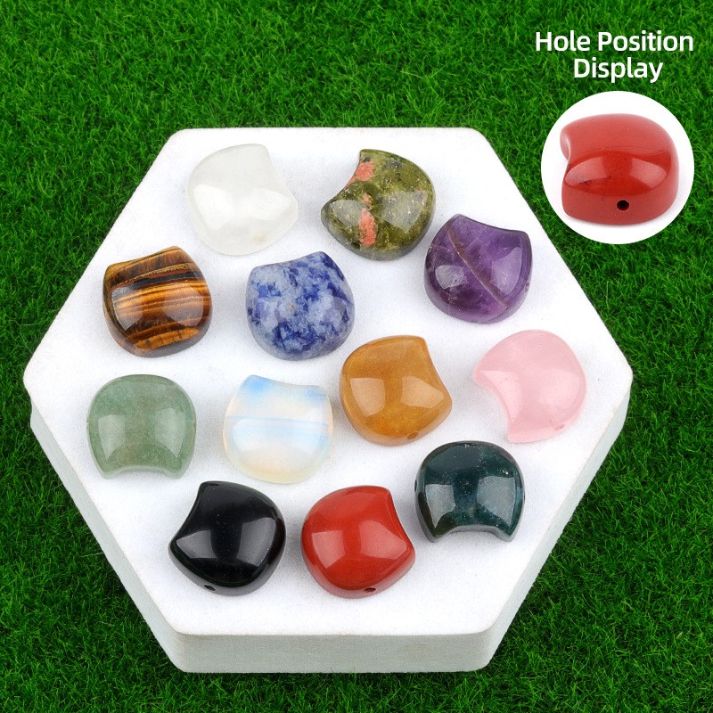 10Pcs 16x15x8mm Black Obsidian Faceless Cat Head Horizontal Holes Beads ETY51
