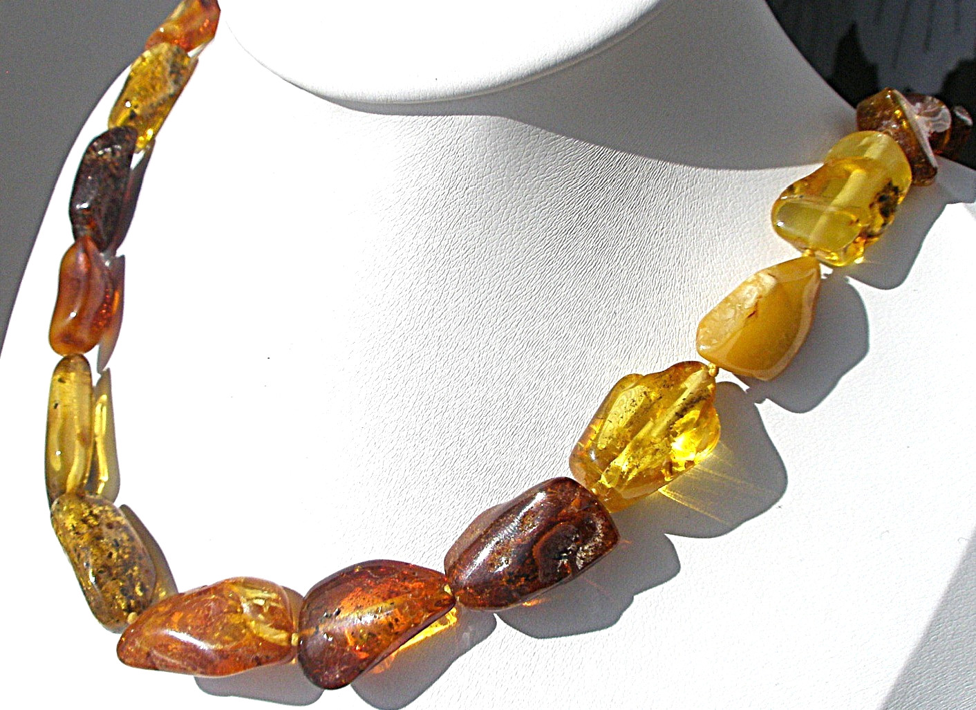 Genuine Polished Baltic Amber Necklace Multicolor 60 cm! – 23.5 inch, Handmade
