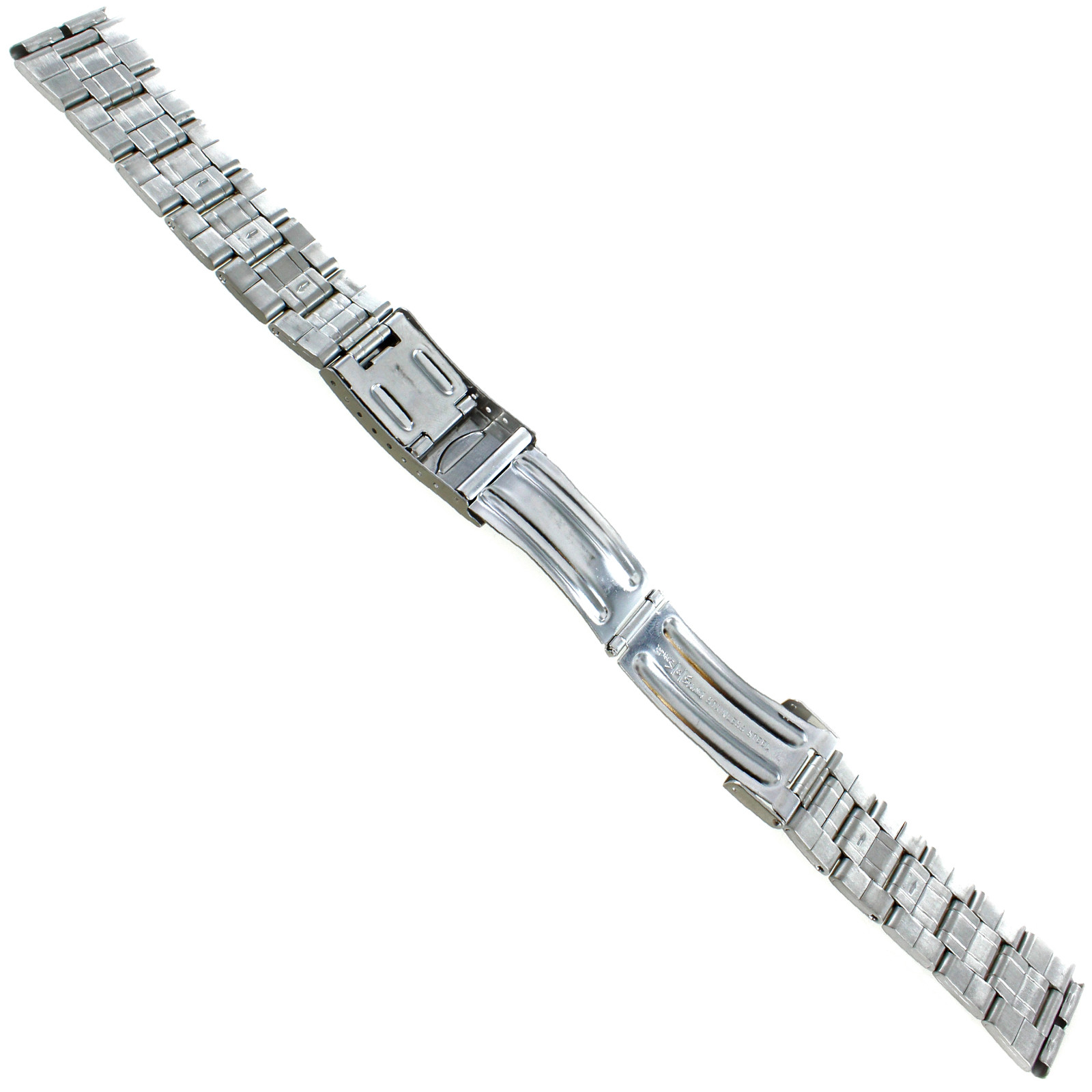 18mm or 20mm Hirsch Silver Stainless Steel Security Clasp Mens Watch Band 5602