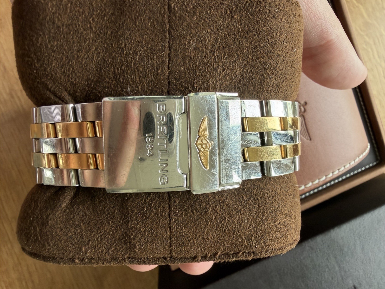 Breitling Chronomat 44 Auto Chronograph Two-Tone Bracelet Box & Papers