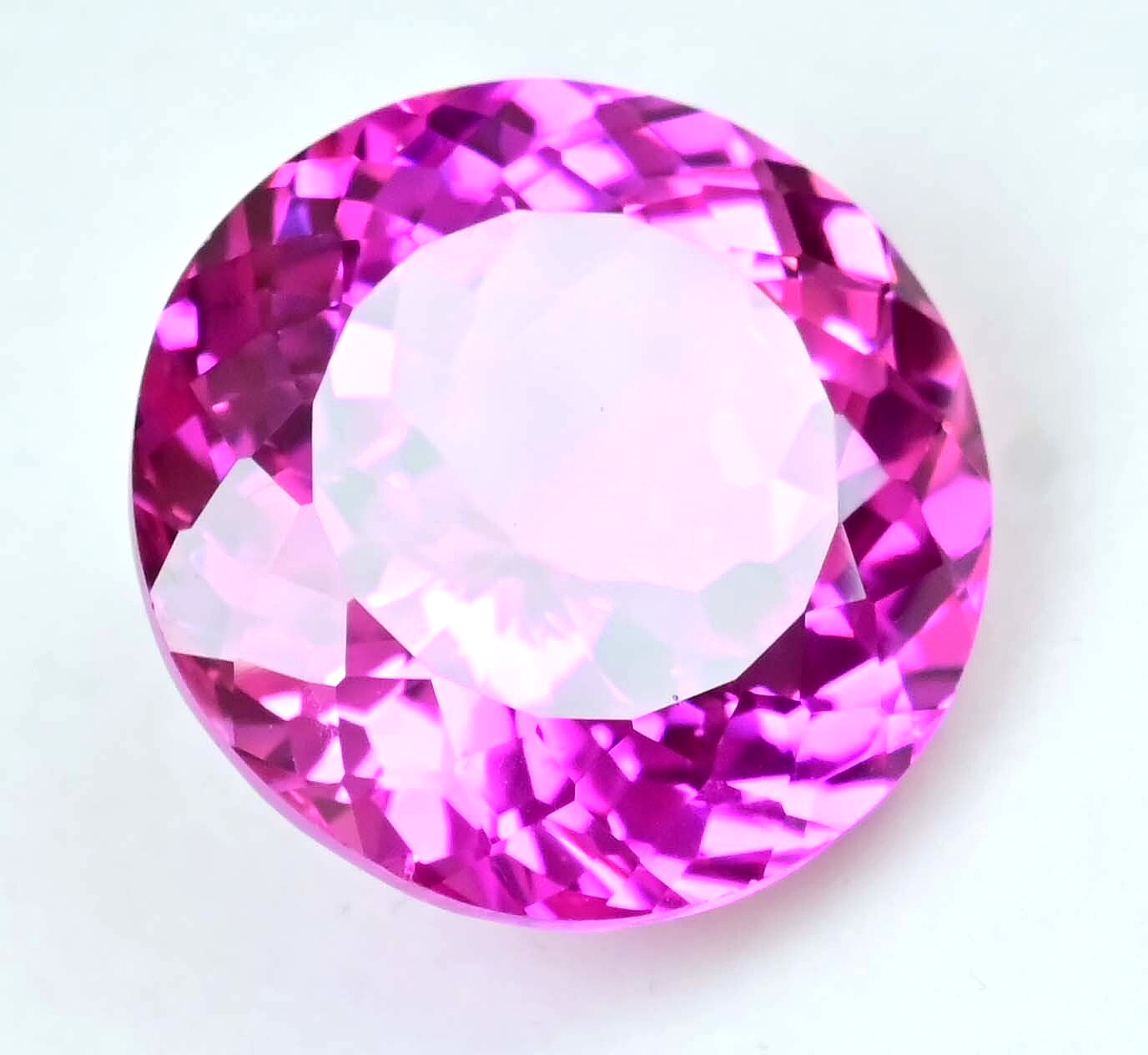 42.10 Ct Natural Mogok Pink Ruby Round Certified Flawless Loose Gemstone
