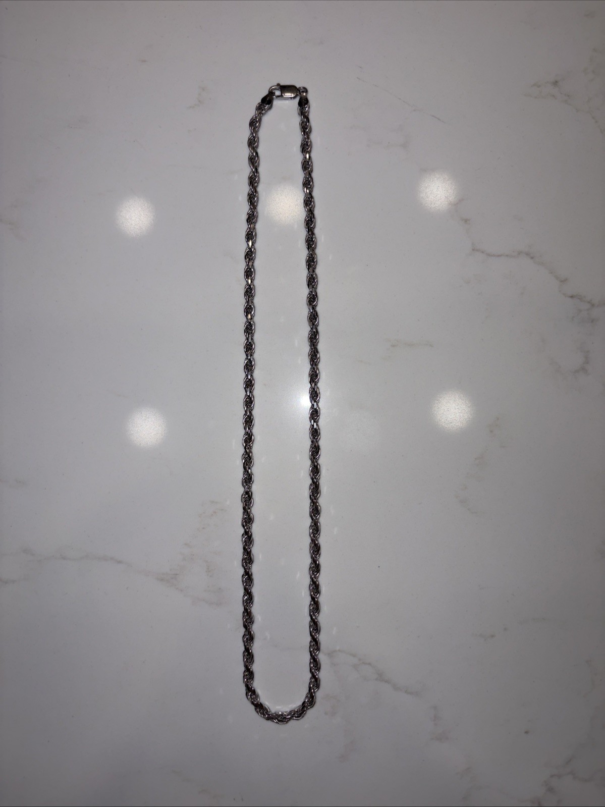 4.3mm Diamond Cut Sterling Silver 925 Italy 22in Rope Chain