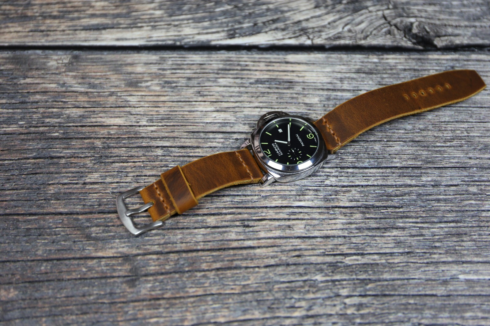 Handcrafted Vintage Brown Leather Watch Strap 18-26mm Classic Retro Style Band