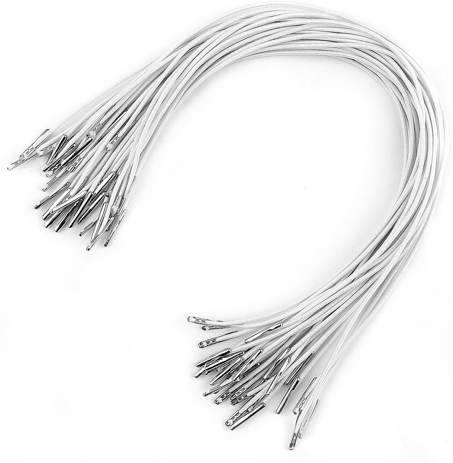 30Pcs Soft Stretch Band Mask Lanyard Strings 11.8Inch Elastic Cords with Metal