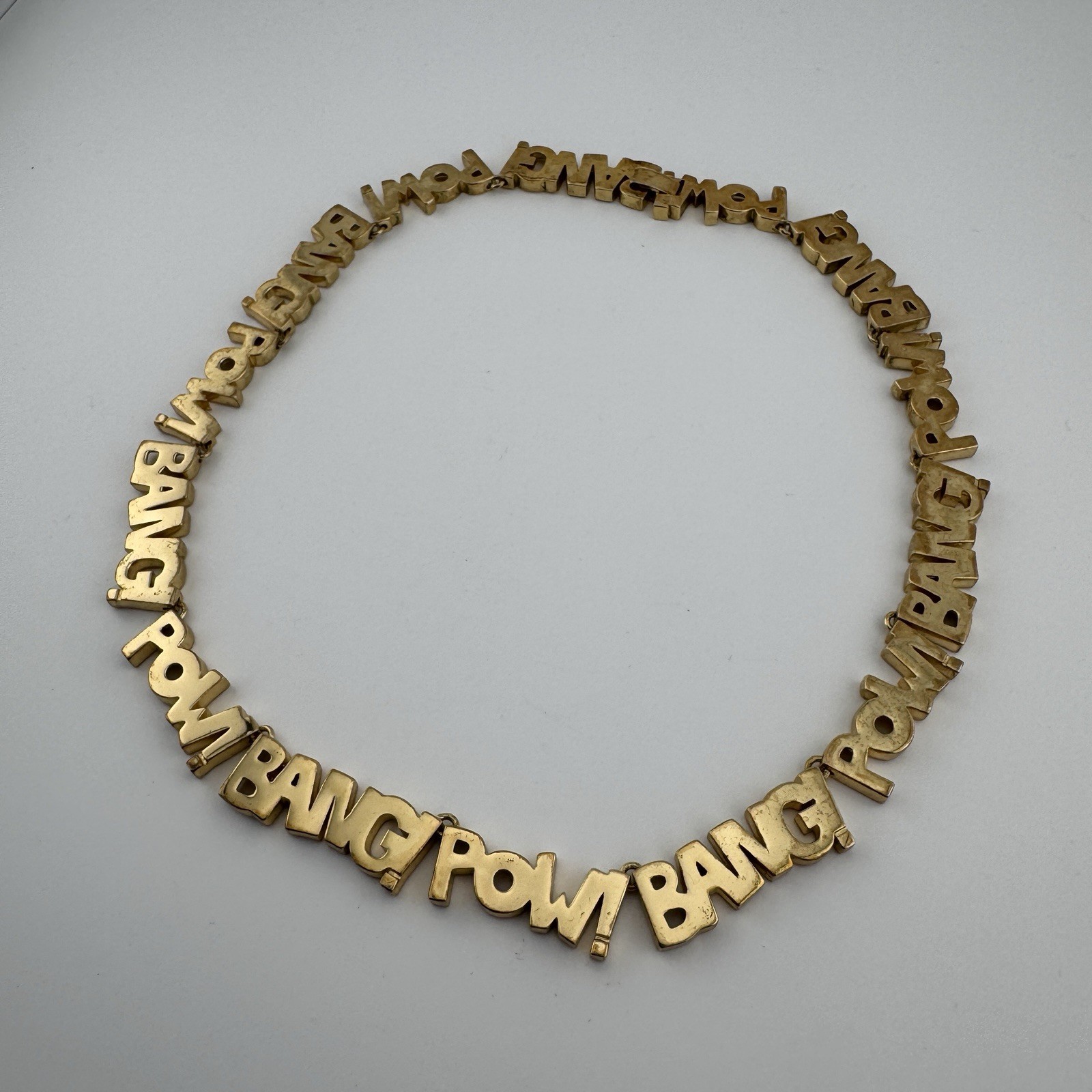 Gold Plated DC Noir Necklace Chain Bang Pow Comic Book