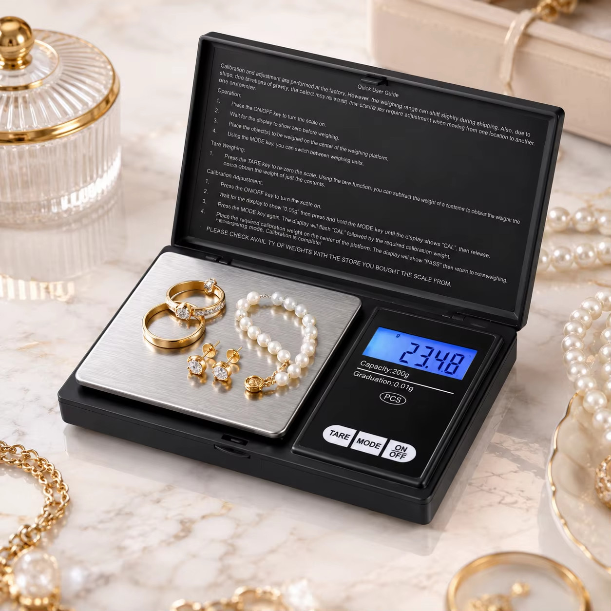200g x 0.01g Mini Digital Pocket Scale for Gold Jewelry Precision