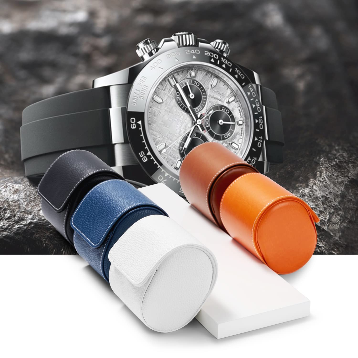 Luxury Leather Travel Watch Case – Portable Jewelry Organizer for Men & Women –