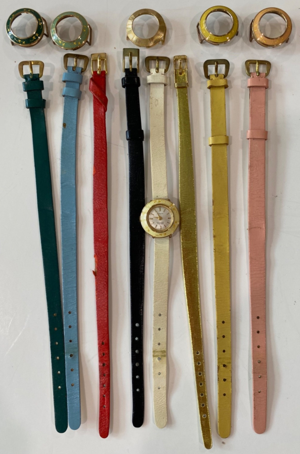 Vintage Amchron Swiss Manual Wind Women’s Watch W/Interchangeable Bezels/Bands